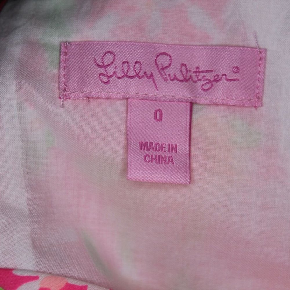 ✨2/$20 Lilly Pulitzer Peplum Thyme Floral Ruffle Pencil Skirt Pink Size 0 H10683 - Picture 7 of 9